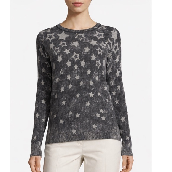 Autumn Cashmere Sweaters - Autumn Cashmere Reversible Inked Stars Cashmere Sweater in Black